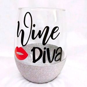 Glitter Wine Glass.